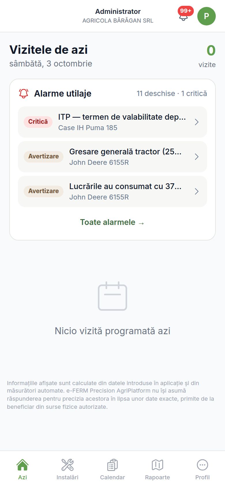 Aplicația mobilă, vizitele de azi